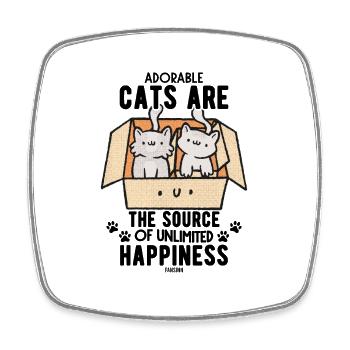 Chats pour enfants - Magnet carré - blanc - Devant