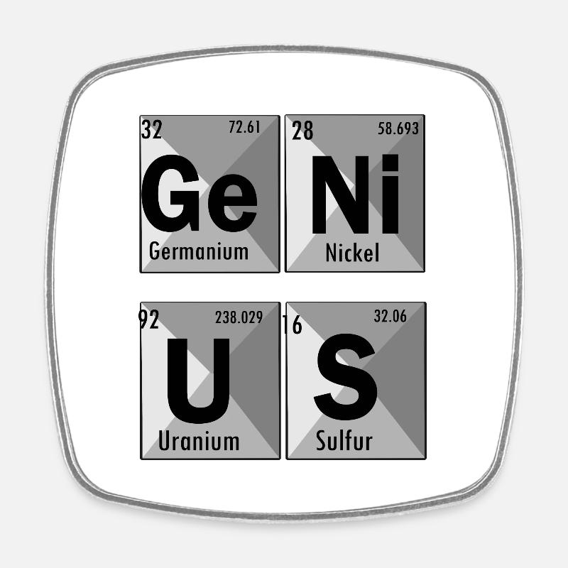 Génie avec anecdote chimique - Magnet carré - blanc