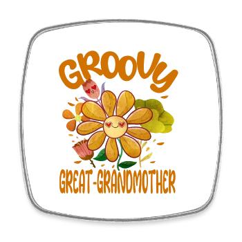 Groovy Great-Grandmother Family Matching Vintage - Viereckiger Kühlschrankmagnet - Weiß - Vorne
