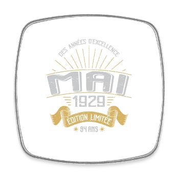 Mai 1929 94 Ans Anniversaire Vintage Idée Cadeau - Magnet carré - blanc - Devant