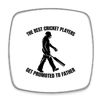 Cricket Father Cricket Fan Saying Papa Team Cricket - Square fridge magnet - white - Front