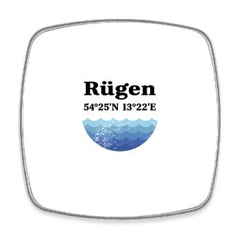 Insel Rügen Koordinaten - Viereckiger Kühlschrankmagnet - Weiß - Vorne