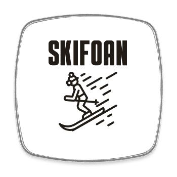 Ski - Viereckiger Kühlschrankmagnet - Weiß - Vorne