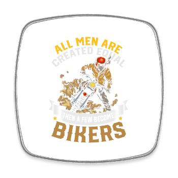 Biker - Viereckiger Kühlschrankmagnet - Weiß - Vorne