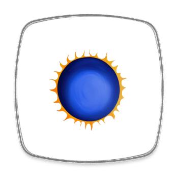 Sun Summer Watercolor Nature Beach Sky 02 - Square fridge magnet - white - Front