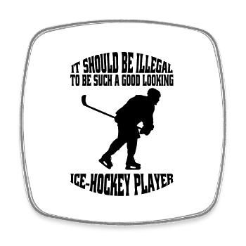 Cadeau de hockey sur glace Sports d’hiver Équipe de hockey sur glace - Magnet carré - blanc - Devant
