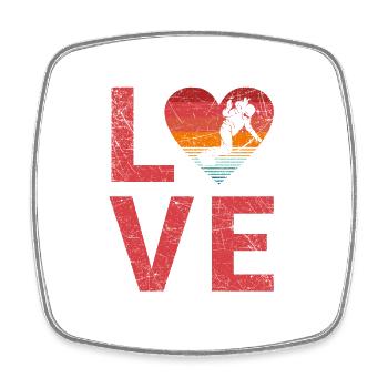 Liebe Snowboard Liebhaber Snowboarding Fan Winter - Viereckiger Kühlschrankmagnet - Weiß - Vorne