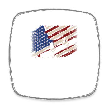 Drapeau américain Snowboard Snowboard - Magnet carré - blanc - Devant