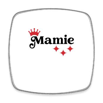 Mamie / Mamy / Grand Mere / Grand-Mère / Bébé - Magnet carré - blanc - Devant