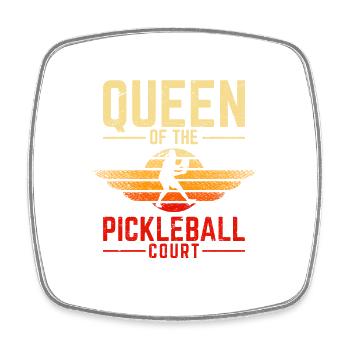 Pickleball Paddle Pickleball Court Queen Retro Vin - Square fridge magnet - white - Front