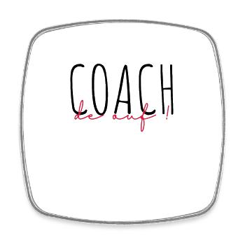 Coach / Coaching / Entraineur / Sport - Magnet carré - blanc - Devant