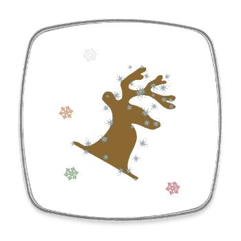 Elk, Christmas - Square fridge magnet - white - Front