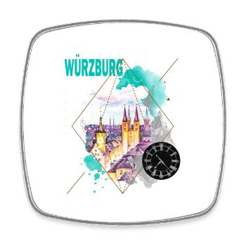 Würzburg Allemagne City Skyline Vintage Retro - Magnet carré - blanc - Devant