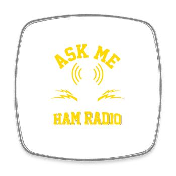 Ask me about ham radio Enthusiast Operator - Viereckiger Kühlschrankmagnet - Weiß - Vorne