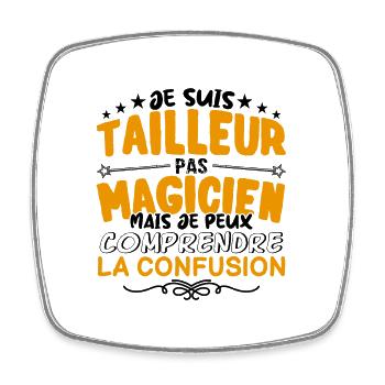 Tailleur pas Magicien | le Meilleur Tailleur cade - Magnet carré - blanc - Devant