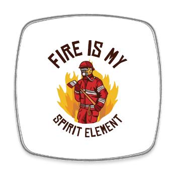 Feuer Geist Element Feuerwehrmann Feuerwehrmann - Viereckiger Kühlschrankmagnet - Weiß - Vorne