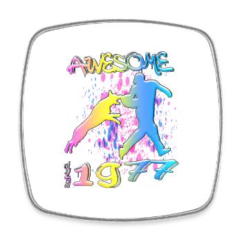 Awesome since 1977. Agility, Hundetraining - Viereckiger Kühlschrankmagnet - Weiß - Vorne