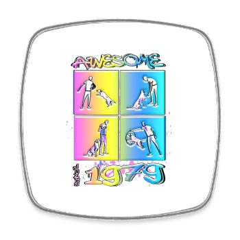 Awesome since 1979. Agility, Hundetraining - Viereckiger Kühlschrankmagnet - Weiß - Vorne