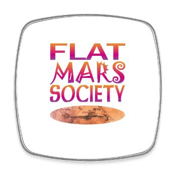 Flat Mars Society - Viereckiger Kühlschrankmagnet - Weiß - Vorne