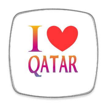 I love Qatar - Square fridge magnet - white - Front