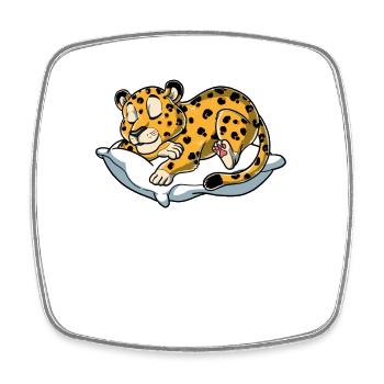 Offizielles Schlafshirt Leopard - Viereckiger Kühlschrankmagnet - Weiß - Vorne