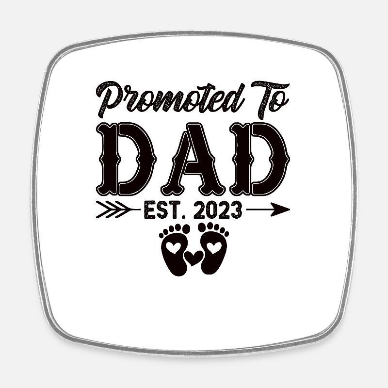 Père 2023 - Papa 2023 - Papa tombe enceinte - Magnet carré - blanc