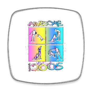 Awesome since 2005. Agility, Hundetraining - Square fridge magnet - white - Front