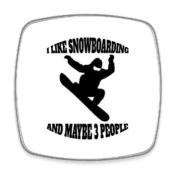 Snowboard Spruch Snowboardfahrer Wintersport - Viereckiger Kühlschrankmagnet - Weiß - Vorne