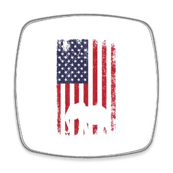 Elephant Lover American Flag Africa Save Elephants - Viereckiger Kühlschrankmagnet - Weiß - Vorne