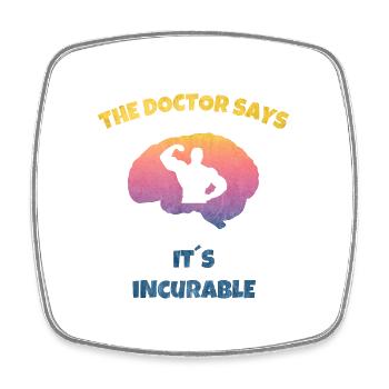 Fitness Bodybuilder - Gym Beast Mode - Incurable - Square fridge magnet - white - Front