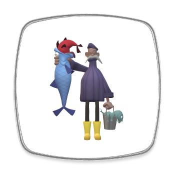 Fishing Angler Fisherman Fish Funny - Square fridge magnet - white - Front
