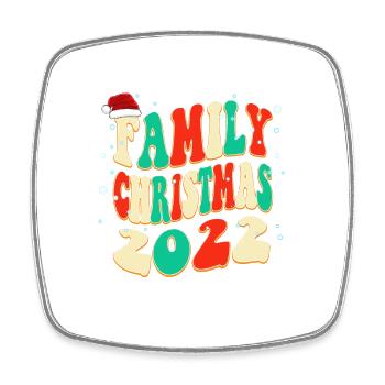 Familienweihnacht 2022 Vintage Classic Weihnachten - Viereckiger Kühlschrankmagnet - Weiß - Vorne