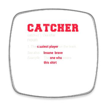 Baseball Catcher Softball Catcher Player Funny - Square fridge magnet - white - Front