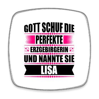 Erzgebirge Frau Namen Sachsen Lisa - Viereckiger Kühlschrankmagnet - Weiß - Vorne