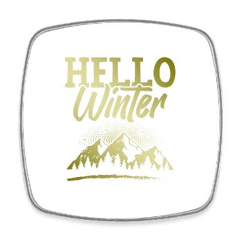 Hello Spruch Winter - Viereckiger Kühlschrankmagnet - Weiß - Vorne