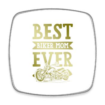 Biker Mom - Viereckiger Kühlschrankmagnet - Weiß - Vorne