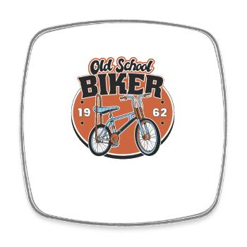 Old School Biker 1962. 61. Geburtstag - Viereckiger Kühlschrankmagnet - Weiß - Vorne