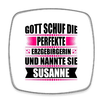 Erzgebirge Frau Namen Sachsen Susanne - Viereckiger Kühlschrankmagnet - Weiß - Vorne