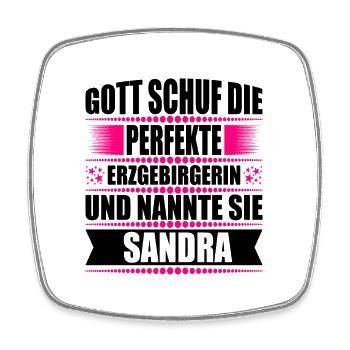 Erzgebirge Frau Namen Sachsen Sandra - Viereckiger Kühlschrankmagnet - Weiß - Vorne