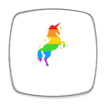 Lgbtq Rainbow Unicorn Christmas Funny - Square fridge magnet - white - Front