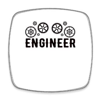 Ingenieur Gehirn Maschinenbau Elektrotechnik Mathe - Viereckiger Kühlschrankmagnet - Weiß - Vorne