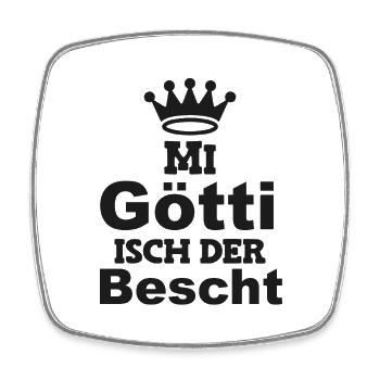 Mi Götti isch der bescht Patenonkel Schweiz - Viereckiger Kühlschrankmagnet - Weiß - Vorne