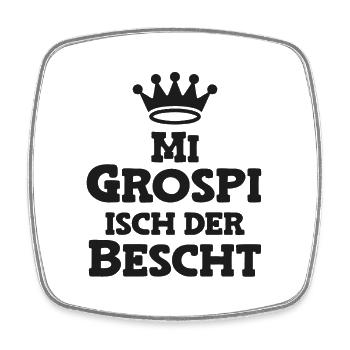 Mi Grospi isch der bescht Opa Schweiz Grosspapi - Viereckiger Kühlschrankmagnet - Weiß - Vorne