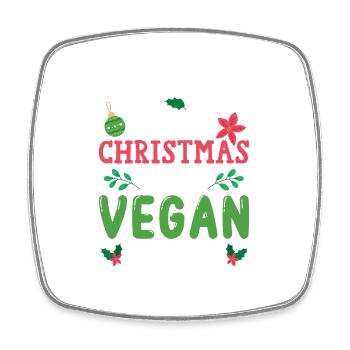 I Don't Need White Christmas, I Need Vegan Xmas - Square fridge magnet - white - Front