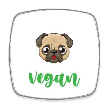 My Hooman And I Are Vegan - Viereckiger Kühlschrankmagnet - Weiß - Vorne
