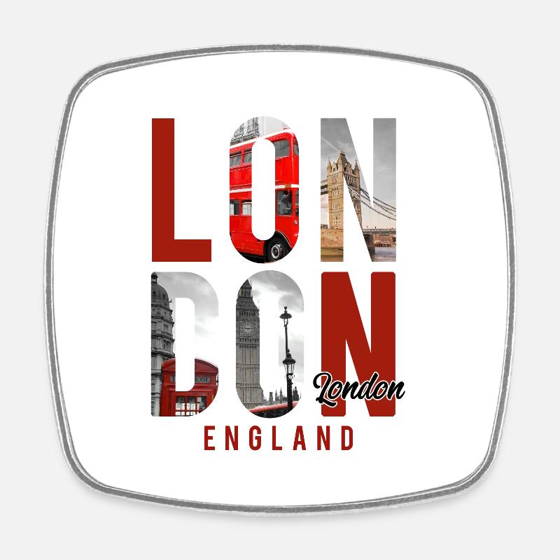 London Town - Square fridge magnet - white