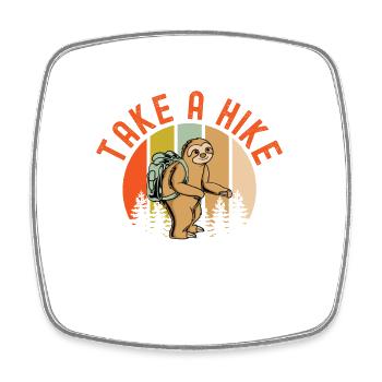 Funny Sloth Take A Hike Sloth Hiking - Square fridge magnet - white - Front