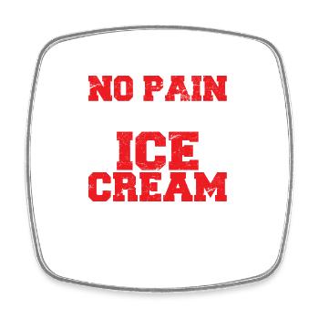 No Pain No Ice Cream Cardio Fitness Funny Gym Sayi - Viereckiger Kühlschrankmagnet - Weiß - Vorne