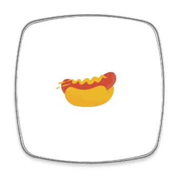 Hotdog Food Lover Hotdogs Essen Hotdog Verkäufer - Viereckiger Kühlschrankmagnet - Weiß - Vorne
