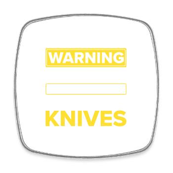 Knife Throwing Disc Gift Knife Thrower - Square fridge magnet - white - Front